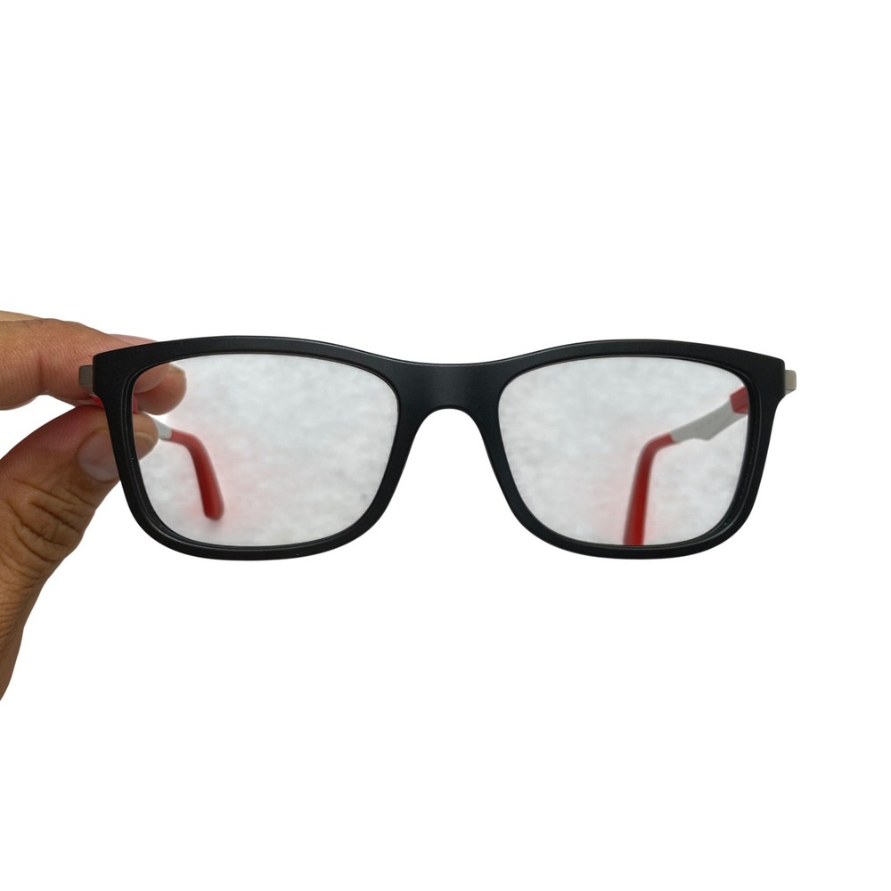 Ray-Ban RB 1549 3652 Eyeglasses Kids Black Red Rectangle Frames 48-16-125